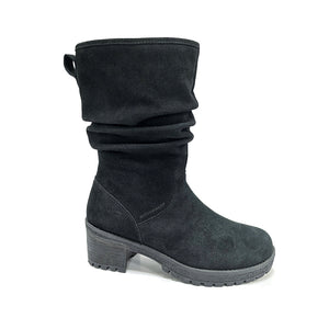 women cow suede leather snow shoes waterproof boots high-heeled boots Waterproof insulated ladies snow boots