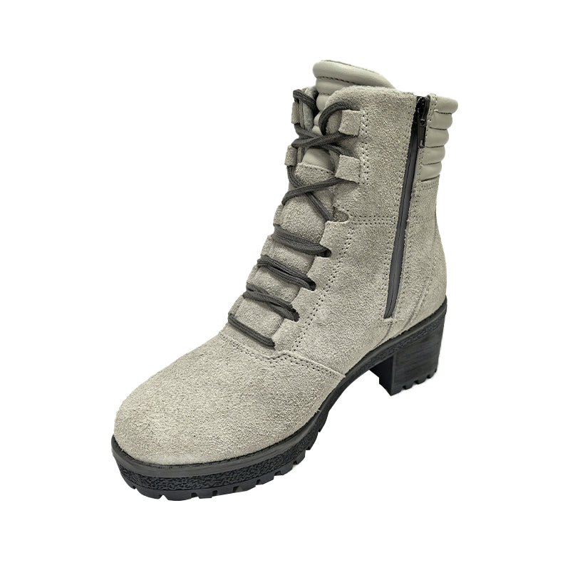women cow suede leather snow  shoes waterproof ankle boots high-heeled fur lining Waterproof insulated ladies snow boots