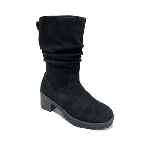 women cow suede leather snow shoes waterproof boots high-heeled boots Waterproof insulated ladies snow boots