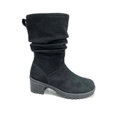 women cow suede leather snow shoes waterproof boots high-heeled boots Waterproof insulated ladies snow boots