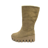 cow suede leathe Waterproof High Top Snow Boots Women Winter Plush Thick Soled Outdoor Cotton Shoes