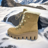 cow suede leathe Waterproof ankle Snow Boots Women Winter Plush Thick Soled Outdoor Shoes